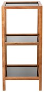 Fekete-natúr színű üveg fürdőszobai polcos állvány 36x79 cm Fondi – Wenko