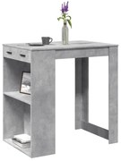 betonszürke szerelt fa bárasztal 102 x 70 x 103,5 cm