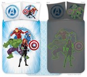Bosszúállók Light sötétben világító gyerek, ovis ágyneműhuzat 100x135cm, 40x60cm