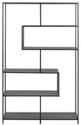 Fekete könyvespolc kőrisfa dekorral 114x185 cm Seaford – Actona
