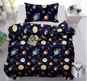 Pamut ágynemű PLANETS sötétkék Ágyneműhuzat mérete: 70 x 90 cm | 140 x 200 cm