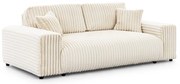 Krémszínű kordbársony kanapé 213 cm Justin – Ropez