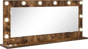 vidaXL Toalett Tükör Füstölt tölgy 100 x 45 x 18 cm Üveg és mérnöki fa