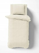 Szatén ágyneműhuzat 140x200 Sima csíkos prémium krémszínű