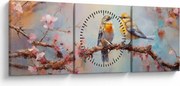 Kép - Lovebirds (órával) (90x30 cm)