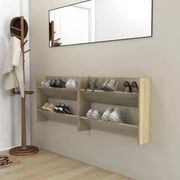 2 db sonoma-tölgyszínű fali cipősszekrény 80 x 18 x 60 cm