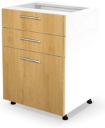 Alsó szekrény Vento D3S-60 / 82, fehér / mézes tölgy