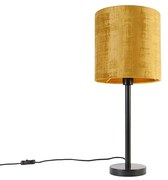 Modern asztali lámpa fekete aranyszínű árnyékolóval 25 cm - Simplo