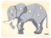 Gyermek fa puzzle Montessori Viga Elefánt