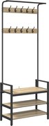 vidaXL Kabáthorog polcokkal Sonoma tölgy 75 x 34 x 184 cm Faanyag