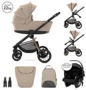 Lorelli Bianca 3az1-ben újszülött babakocsi Lorelli Aria Luxe hordozóval - Beige