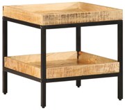 Oldalsó Asztal 45x45x45 cm Tömör Fa Durva Mangó