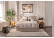 Bézs kárpitozott ágyneműtartós franciaágy matraccal, ágyráccsal 180x200 cm Thessa Bold – Bonami Selection