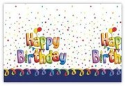 Happy Birthday Multicolor műanyag asztalterítő 120x180 cm