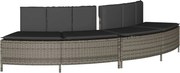vidaXL 2 db szürke polyrattan pezsgőfürdő pad párnával