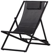 Fekete fém összecsukható kerti napozóágy Esper – Exotan