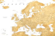 Térkép Detailed map of Europe in gold, Blursbyai