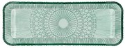 Zöld üveg szervírozó tányér 14x38 cm Kusintha – Bitz