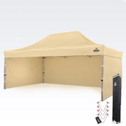 Bemutató sátor 4x6m - plusz 3 oldalfal - Bézs