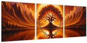 Kép – Fa a véres napban (órával) (90x30 cm)