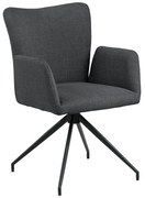 Sötétszürke kárpitozott karfás étkezőfotel szett 2 db-os Laura – Actona