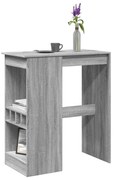 szürke sonoma szerelt fa bárasztal tárolókkal 90x47,5x103,5 cm