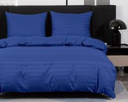 Szállodai mikroszálas ágyneműhuzat JASMINE sötétkék - 2 cm csíkos Ágyneműhuzat mérete: 70 x 90 cm | 140 x 200 cm