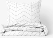 Goldea pamut ágyneműhuzat - szürke cikkcakk fehéren 140 x 200 és 70 x 90 cm