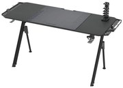 Gaming asztal FALCON LED RGB háttérvilágítással 156x60 cm fekete