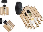 Lámpa Fali lámpa mozgatható loft Kocka Fa