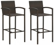 2 db barna polyrattan bárszék