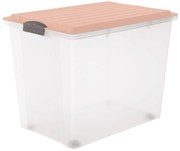 ROTHO COMPACT MŰANYAG TÁROLÓ DOBOZ, 70L - RÓZSASZÍN (Méret: 57)