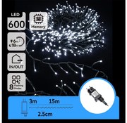 Aigostar - LED Kültéri karácsonyi fényfüzér 600xLED/8 világítási mód 18m IP44 hideg fehér