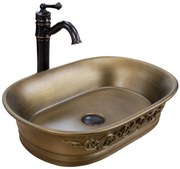 Rea Wilma Rustic, asztali mosogató 550x380x130 mm, csiszolt réz, REA-U3305