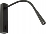 Faro Flin Led fali lámpa fekete, flexibilis karral, 6W, 3000K