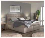 Boxspring ágy SOFIA 180x200 cm bézs matraccal és topperrel