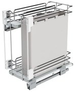 Konyhai fémrács, 300mm, oldalra szerelhető, króm-fehér, teljes kihúzás, csillapított záródás, rejtett fióksín, 2 kosár, textílzsákkal SIGE, Infinity L...