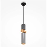 Maytoni MOD303PL-01CFL2 - Csillár zsinóron PALETTE 1xGU10/40W/230V szürke/arany