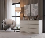 M6 140 fiókos szekrény, 138x75x40 cm, kasmír