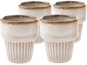 4 db Rustik kerámia bögre szett 100 ml, bézs