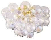 Dizájn mennyezeti lámpa sárgaréz színű, szivárványos üveggel, 6 fényponttal - Uvas