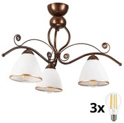 Brilagi - LED Felületre szerelhető csillár ANTICO 3xE27/60W/230V bronz patina