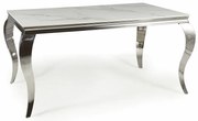 Prince II 180 x 90 cm étkezőasztal, márvány / ezüst