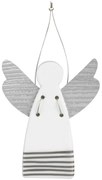 Räder Ezüst porcelán angyal STRIPES, függő
