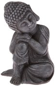 Beton Buddha szobor, sötét szürke, 16 x 11 x 12 cm