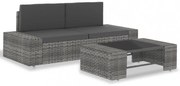 3 részes szürke polyrattan kerti ülőgarnitúra