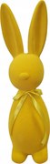 Húsvéti figura Nyuszi Dekoráció Flokkolt masnival Közepes Sárga