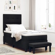 Box Spring Ágy matraccal és padlóval Szürke 100x200 cm Szövet