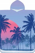 Strandponcsó FLOWLIFE lila 80x145 cm
