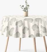 Goldea kör alakú pamut asztalterítő - ginkgo levelek Ø 100 cm